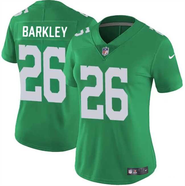 Womens Philadelphia Eagles #26 Saquon Barkley Kelly Green Vapor Untouchable Limited Football Stitched Jersey Dzhi